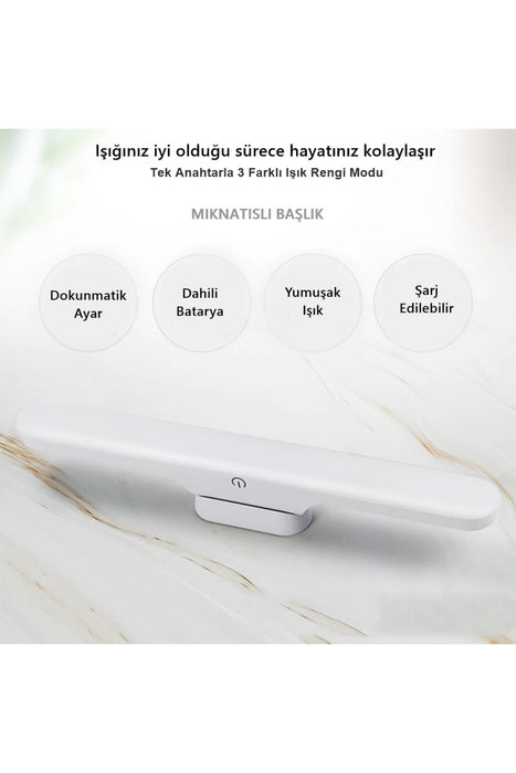 Martı Cabinet Şarjlı Mıknatıslı Dokunmatik Anahtarlı Led Lamba