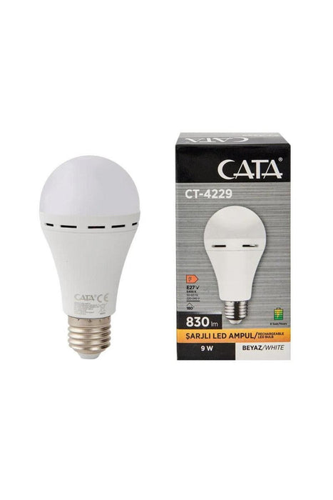 CT-4229 9 W Şarjlı Led Ampul E-27 Duy Beyaz Işık