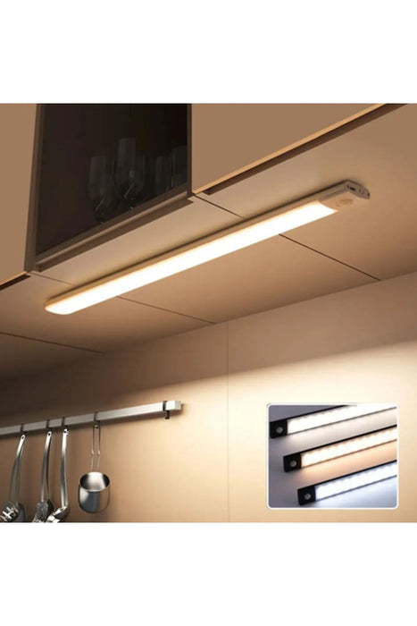 10W Ledli Mutfak ve Dolap İçi 3 Renk Mod'lu USB Şarjlı Hareket Sensörlü Armatür