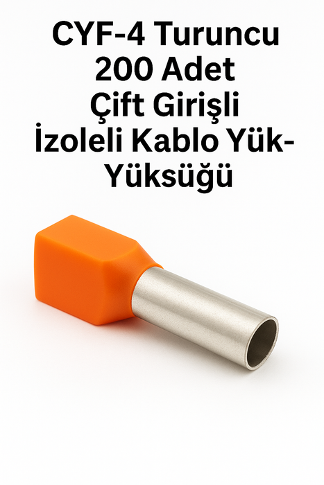 Cyf-4 Turuncu 200 Adet Çift Girişli İzoleli Kablo Yüksüğü