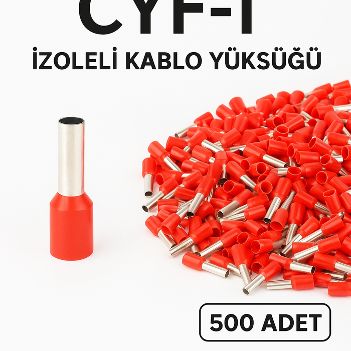 CYF-1 MM İzoleli Kablo Yüksüğü Kırmızı 500 Adet