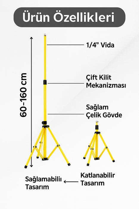 TRİPOD PROJEKTÖR AYAĞI, PROJEKTÖR İÇİN TRİPOD, KAMERA İÇİN TRİPOD, ŞANTİYE İÇİN PROJEKTÖR, AYAKLI PROJEKTÖR